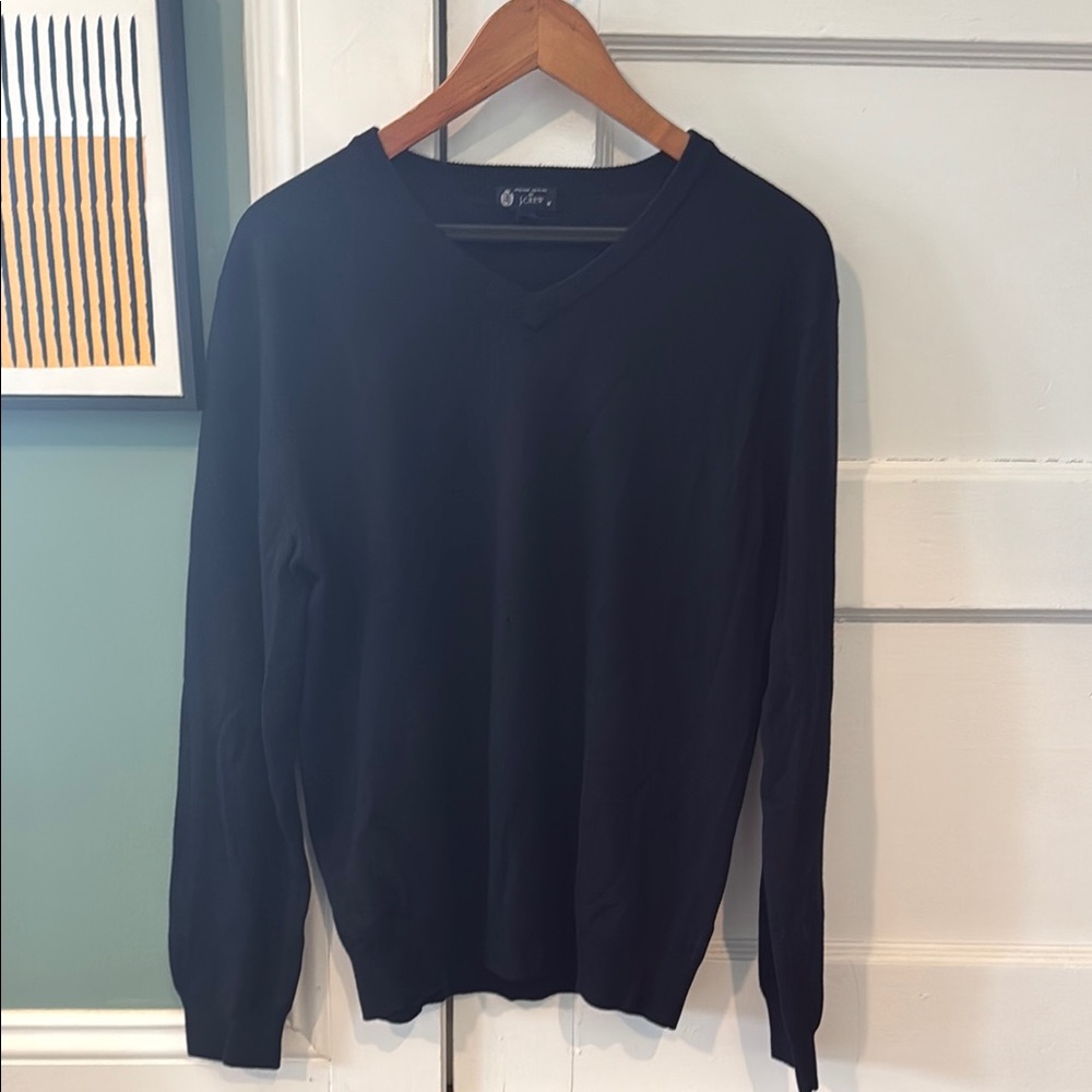 Men's J Crew Navy V-Neck Sweater
